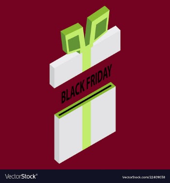 Black friday sale background gift icon vector image