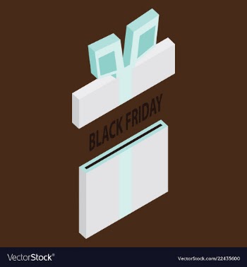 Black friday sale background gift icon vector image