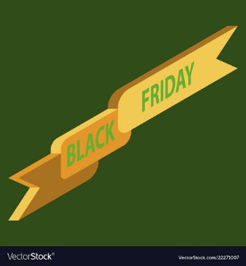 Black friday sale banner isometric image vector image