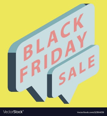 Black friday sale banner isometric image vector image