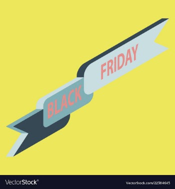 Black friday sale banner isometric image vector image