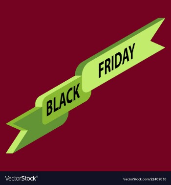Black friday sale banner isometric image vector image