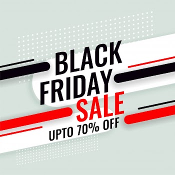 Black friday sale banner with offer details Free Vector