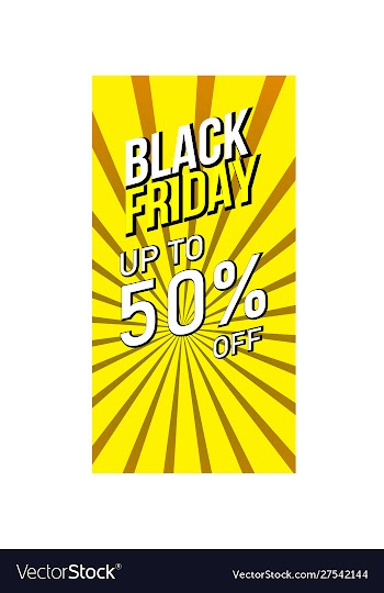Black friday sale banner with yellow stripes vector image