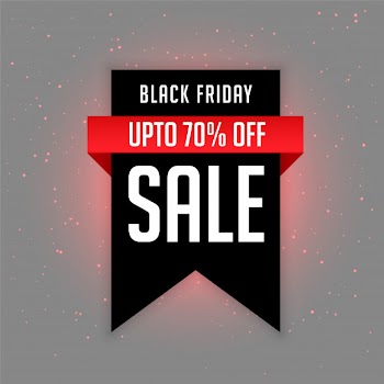 Black friday sale label with offer details Free Vector