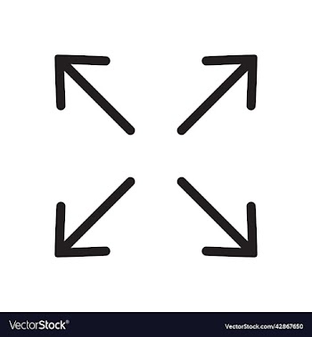 black full screen line art icon