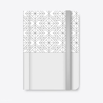 Black geometric pattern cover of a white diar.. | Free stock vector - 544474