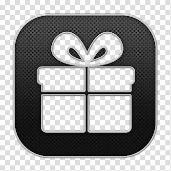 Black gift icon, square symbol rectangle font, Gift transparent background PNG clipart