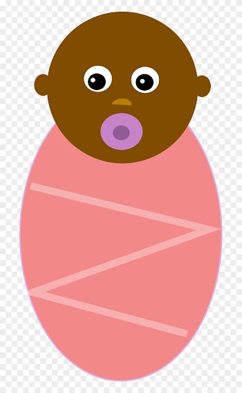 Black, Girl, Brunette, Infant, Newborn - Newborn Black Baby Cartoon