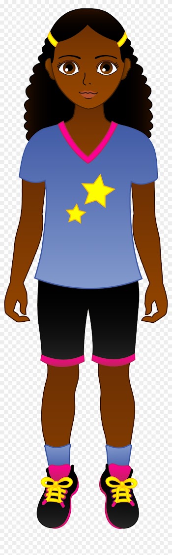 Black Girl Clipart - Little Black Girl Cartoon