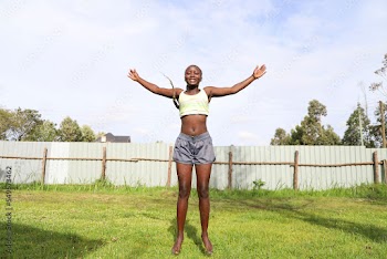 Black girl exercising
