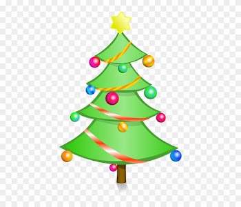 Black, Glass, Decorated, Outline, Tree, White - Christmas Tree Png Vector