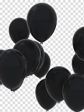 Black Golden s, black balloons floating transparent background PNG clipart