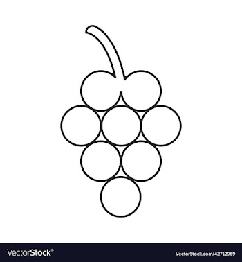 black grapes line art icon