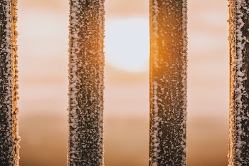 Black Grill Covered With Snow