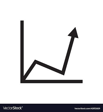 black growing graph icon