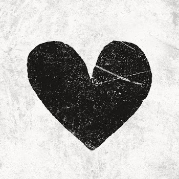 Black grunge heart clipart, dark | Free PSD - rawpixel