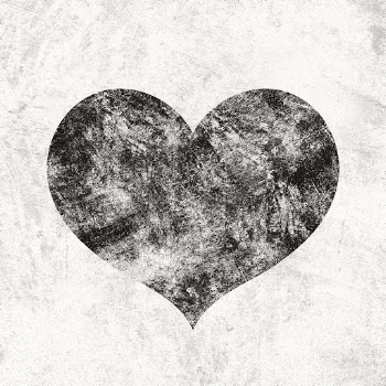 Black grunge heart clipart, dark | Free PSD - rawpixel