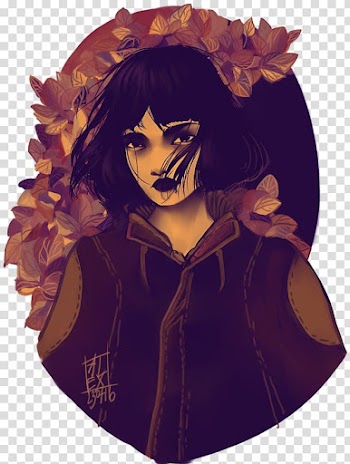 Black hair Character Animated cartoon, a new autumn transparent background PNG clipart
