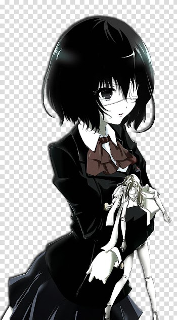 , black-haired female anime character transparent background PNG clipart