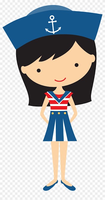 Black Haired Girl Sailor - Girl Sailor Clipart