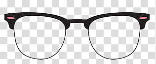 , black half-framed eyeglasses illustration transparent background PNG clipart
