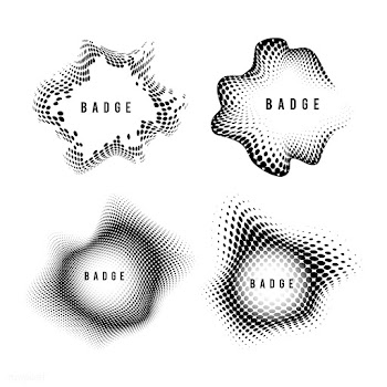 Black halftone badge on white background vect.. | Free stock vector - 542600
