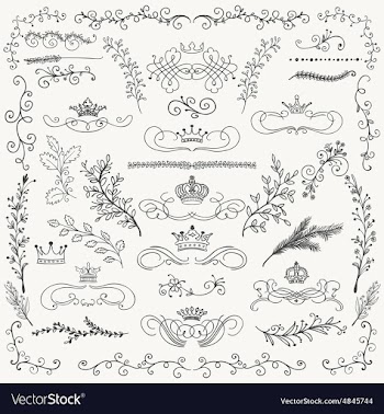  					Black Hand Drawn Floral Design Elements vector&nbsp;image														