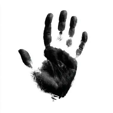 Black Hand Print Vector Illustration Black Hand Print Vector Illustration