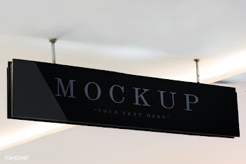 Black hanged signage | Free stock psd mockup - 555909