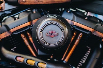black Harley Davidson engine part