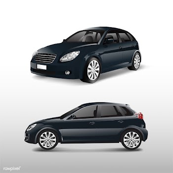 Black hatchback car isolated on white vector | Free stock vector - 540402