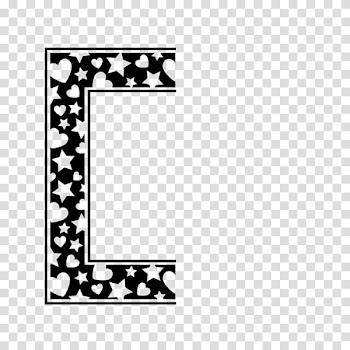 , black heart and star border artwork transparent background PNG clipart