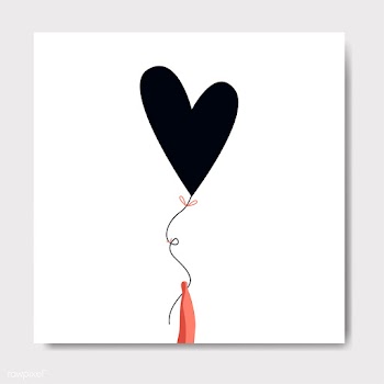 Black heart balloon | Free stock vector - 563325
