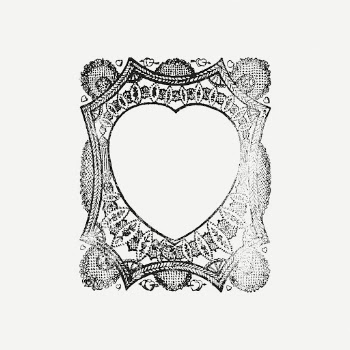 Black heart frame drawing, vintage | Free PSD - rawpixel