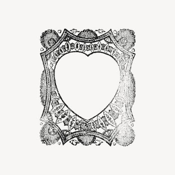 Black heart frame, vintage illustration | Free Vector - rawpixel