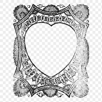 Black heart png frame vintage | Free PNG - rawpixel