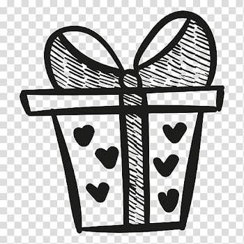 Black heart print gift box , Computer Icons Gift Christmas Box, OPEN present transparent background PNG clipart
