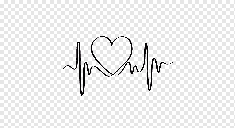 black heart rate illustration, Drawing Pulse Heart Silhouette, heart, love, angle, white png
