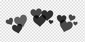Black hearts illustration, PicsArt Studio Sticker Heart, crown frame transparent background PNG clipart