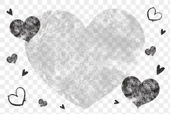 Black hearts png frame, transparent | Free PNG Sticker - rawpixel