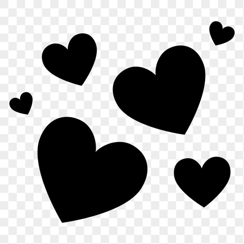 Black hearts png sticker, cute | Free PNG - rawpixel