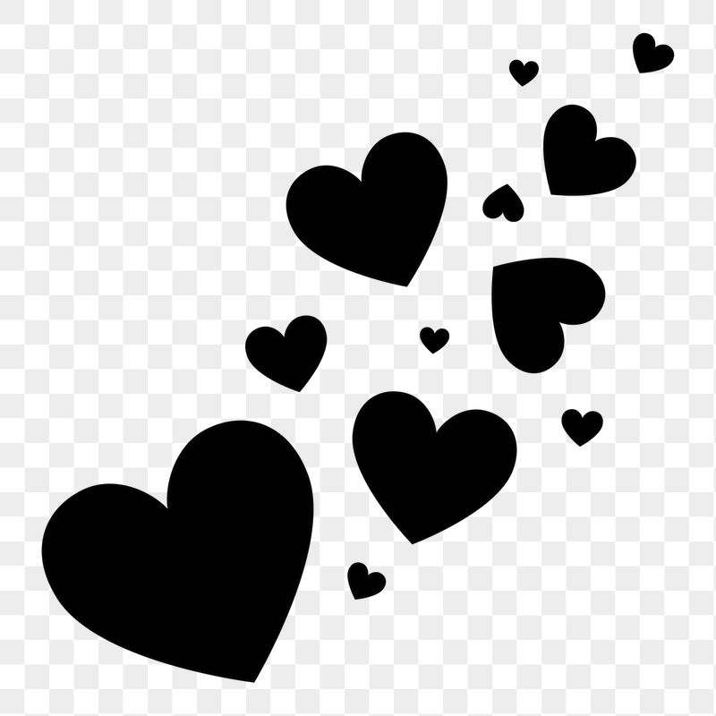 Black hearts png sticker, cute | Free PNG - rawpixel