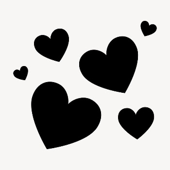 Black hearts sticker, Valentine's flat | Free Vector - rawpixel
