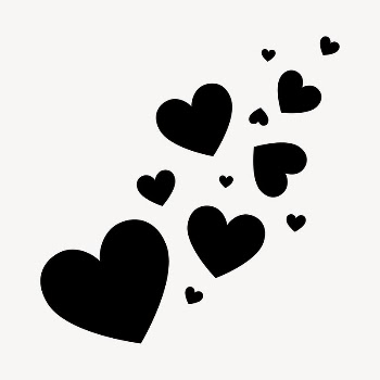 Black hearts sticker, Valentine's flat | Free Vector - rawpixel