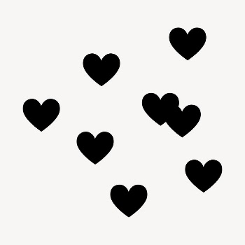 Black hearts sticker, Valentine's flat | Free Vector - rawpixel