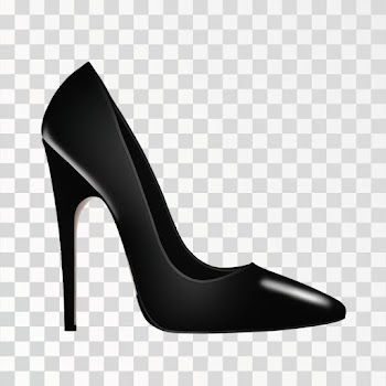 Black High Heel PNG transparent background