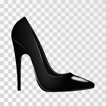 Black High Heel PNG transparent background