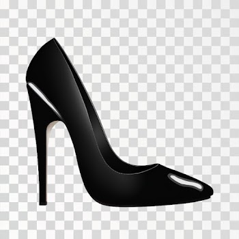 Black High Heel PNG transparent background