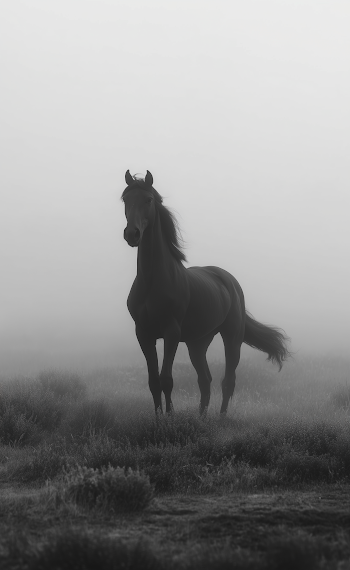 Black Horse in Fog